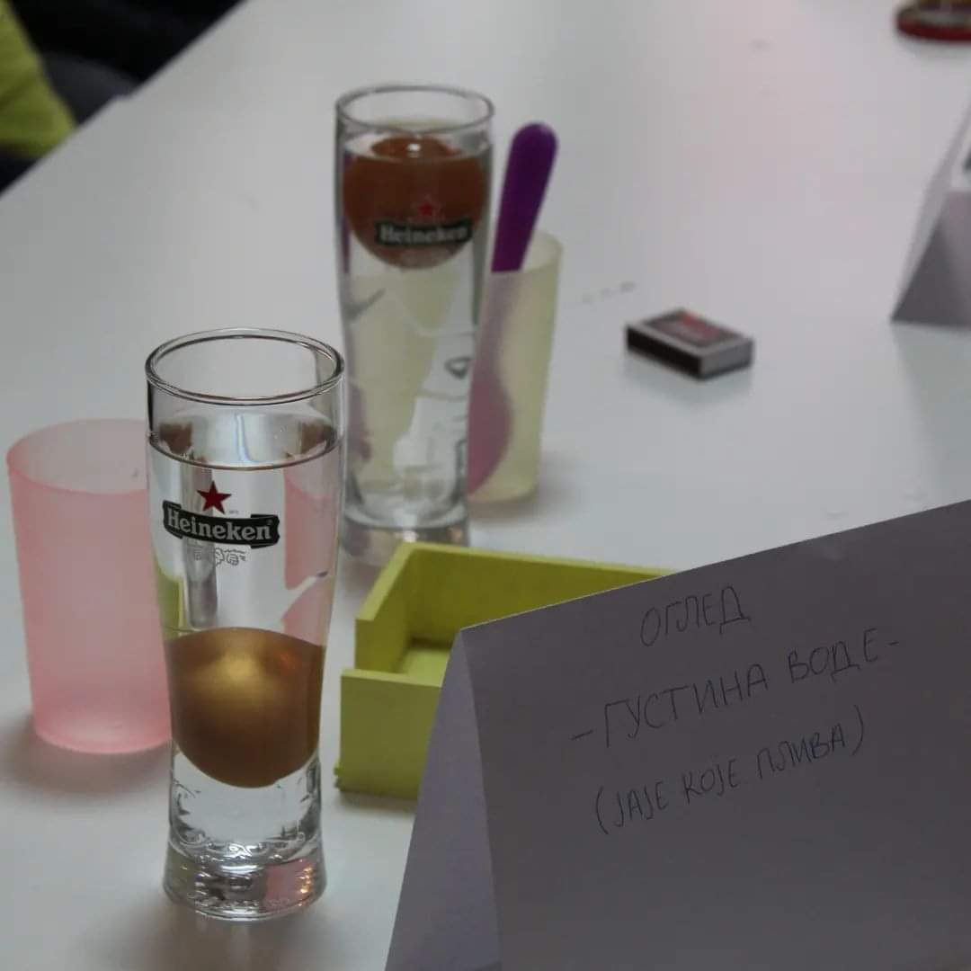 Ogled gustina vode - jaje koje pliva